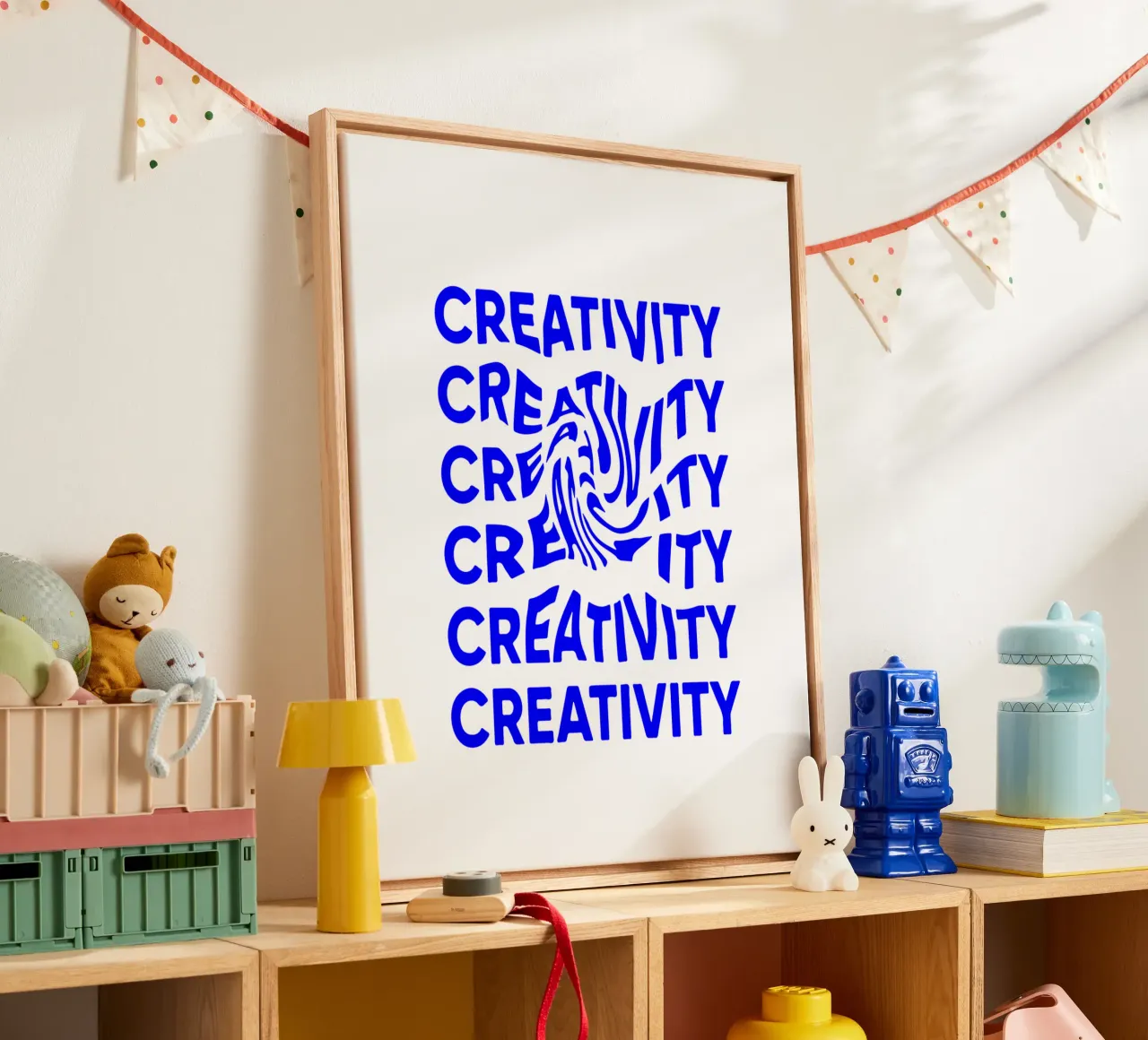 creativiteit, optische illusie van vloeibare typografie, verklaring canvas met Baklijst van The True Type