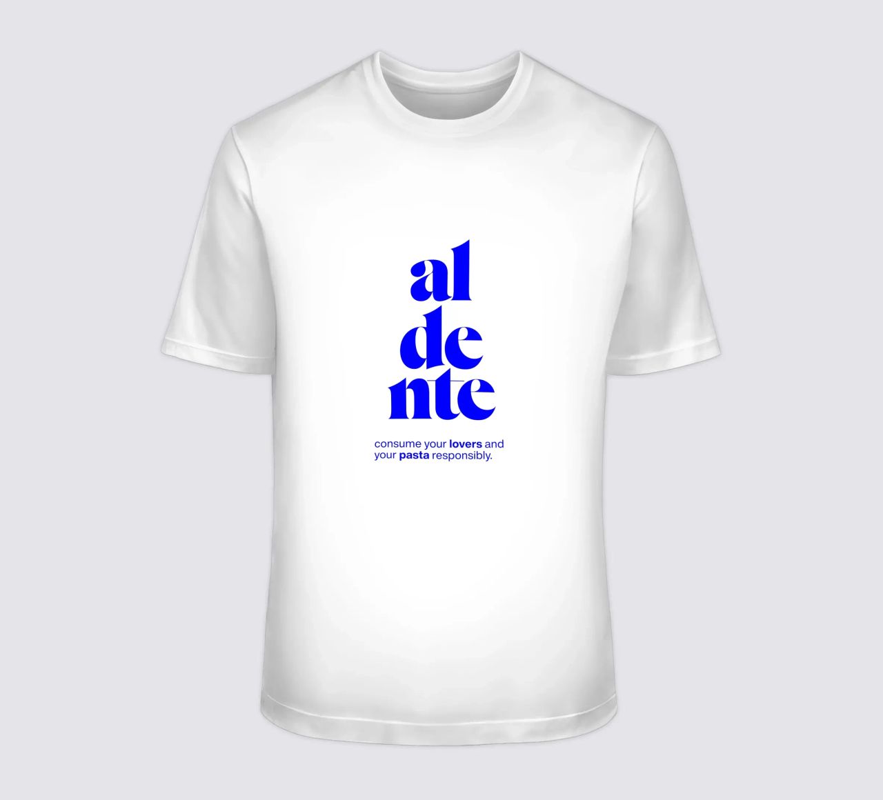 aldente statement print: Liebhaber & Pasta verantwortungsvoll konsumieren T-Shirt von The True Type
