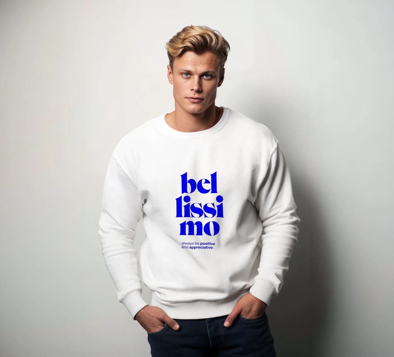bellissimo statement print: siate positivi e riconoscenti felpa da The True Type