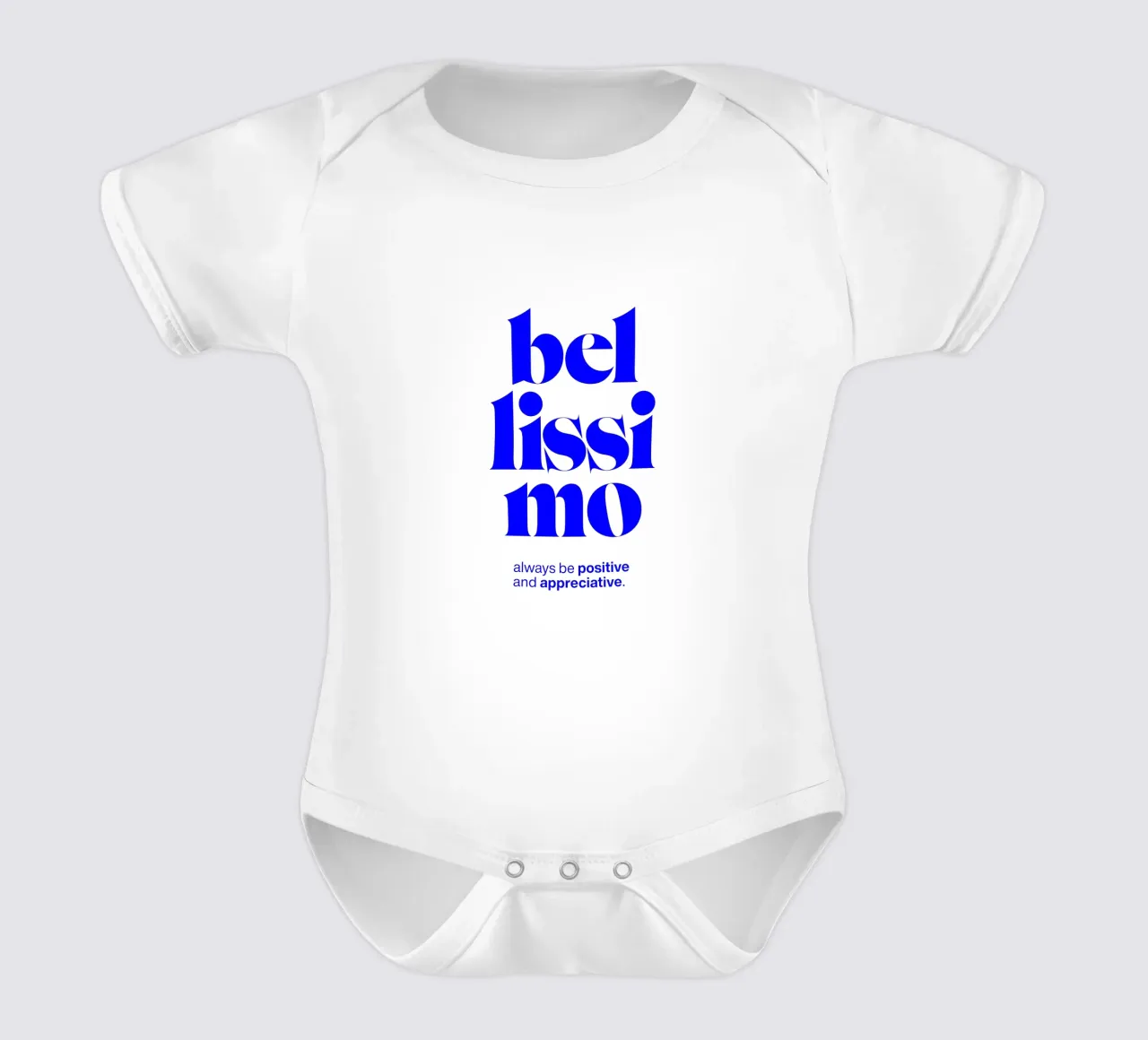 bellissimo statement print: positiv und wertschätzend sein Kurzarm Babybody von The True Type