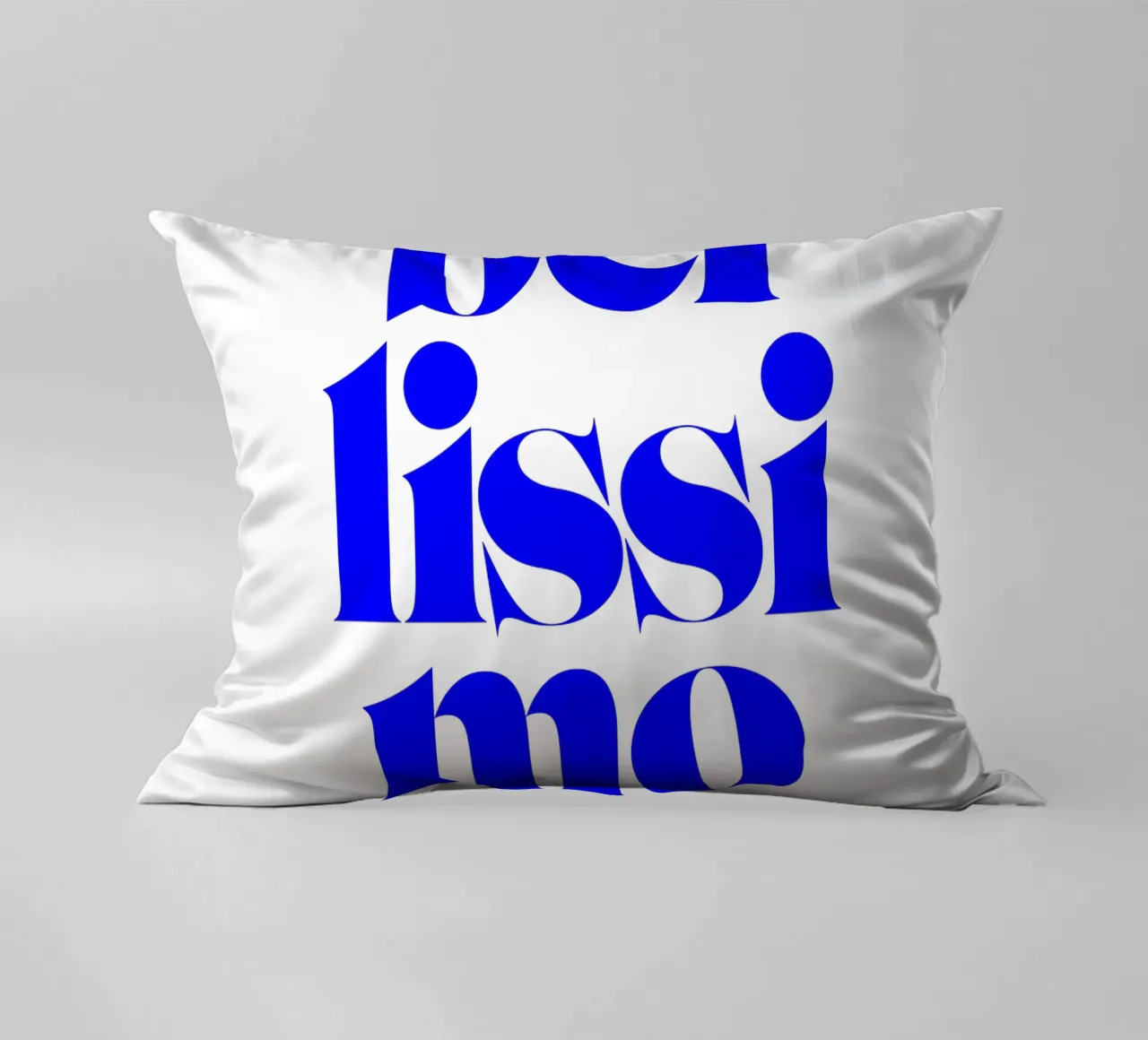 bellissimo statement print: siate positivi e riconoscenti cuscino da The True Type