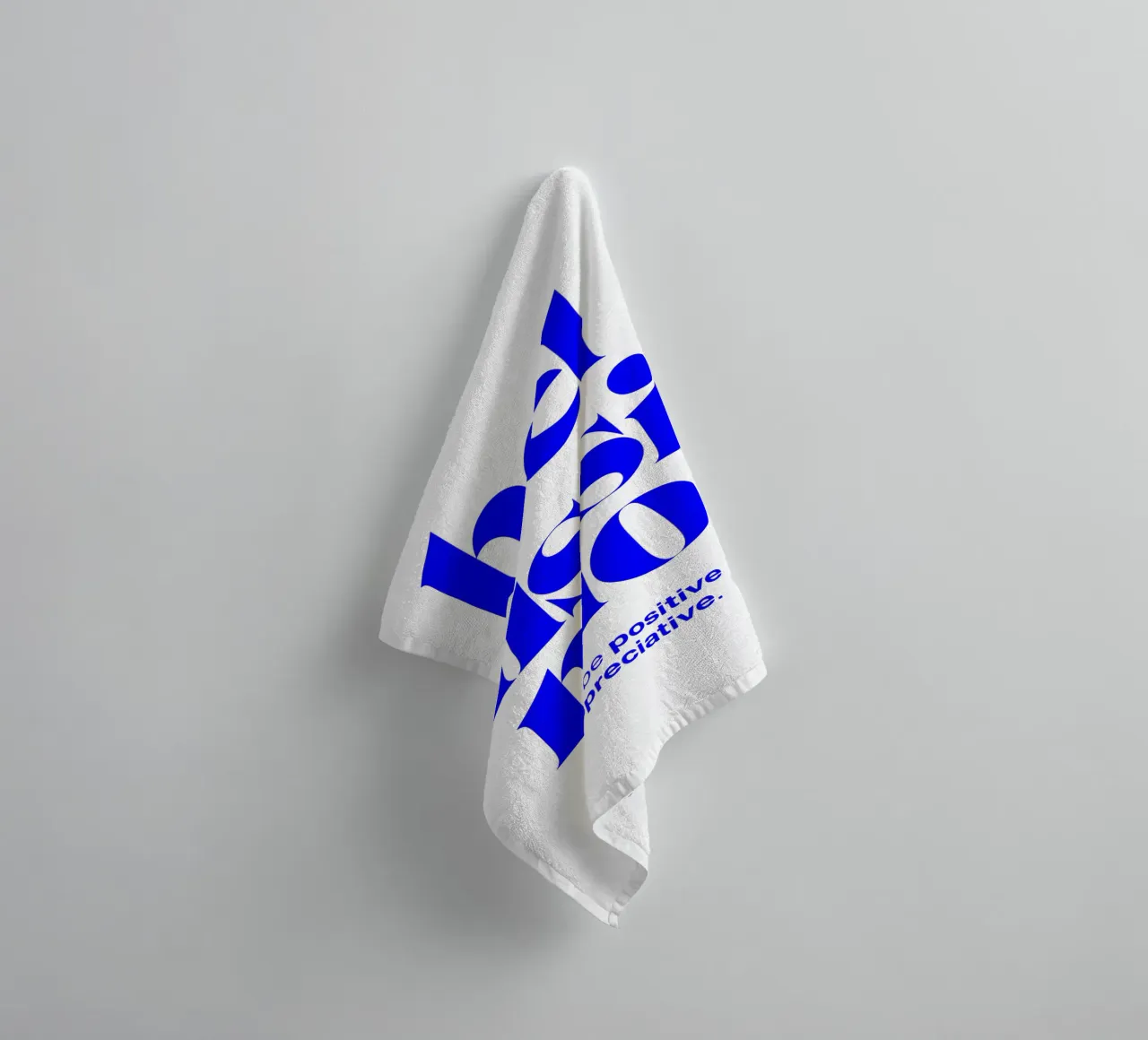 bellissimo statement print: be positive and appreciative towel by The True Type