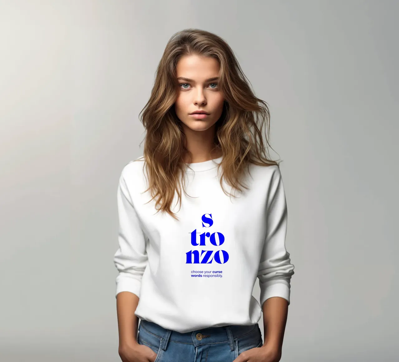 stronzo statement print: choose your curse words responsibly sweatshirt by The True Type
