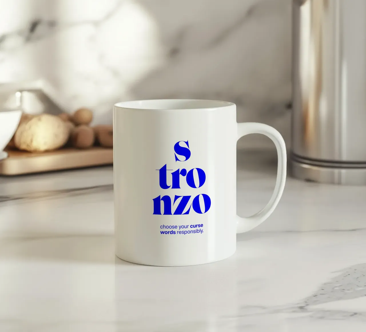 stronzo statement print: choose your curse words responsibly ceramic mug by The True Type