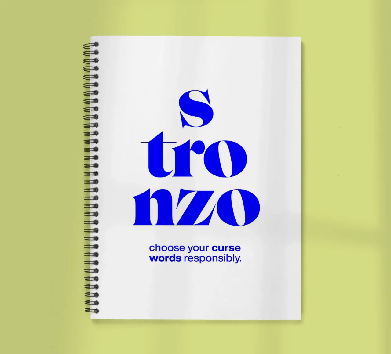 stronzo statement print: choose your curse words responsibly spiral notebook by The True Type