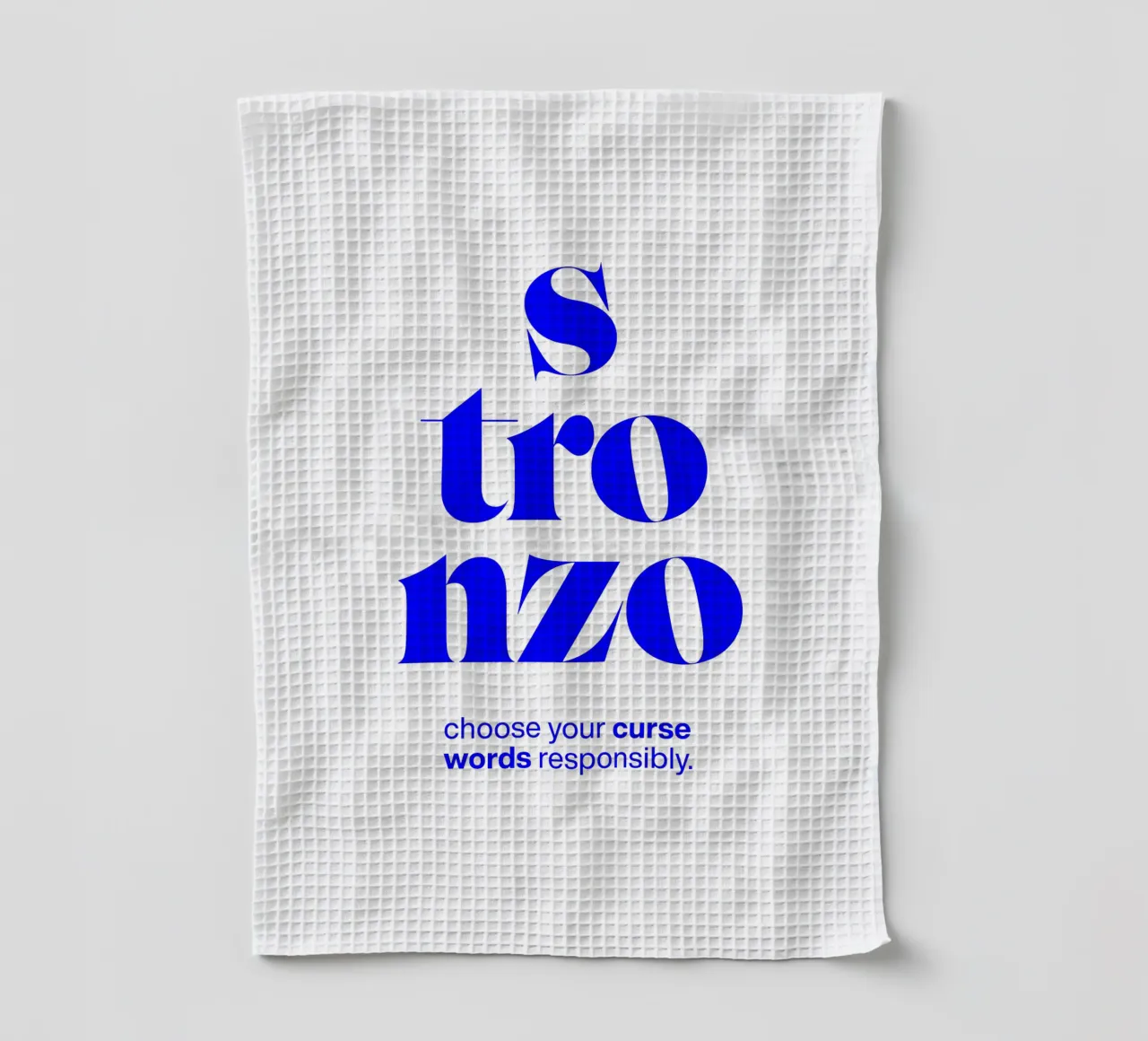 stronzo statement print: choose your curse words responsibly tea towel by The True Type