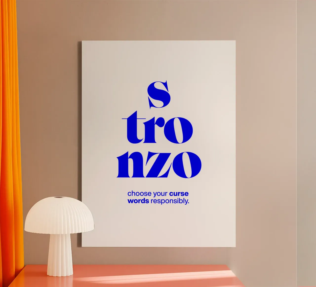 stronzo statement print: choose your curse words responsibly canvas by The True Type