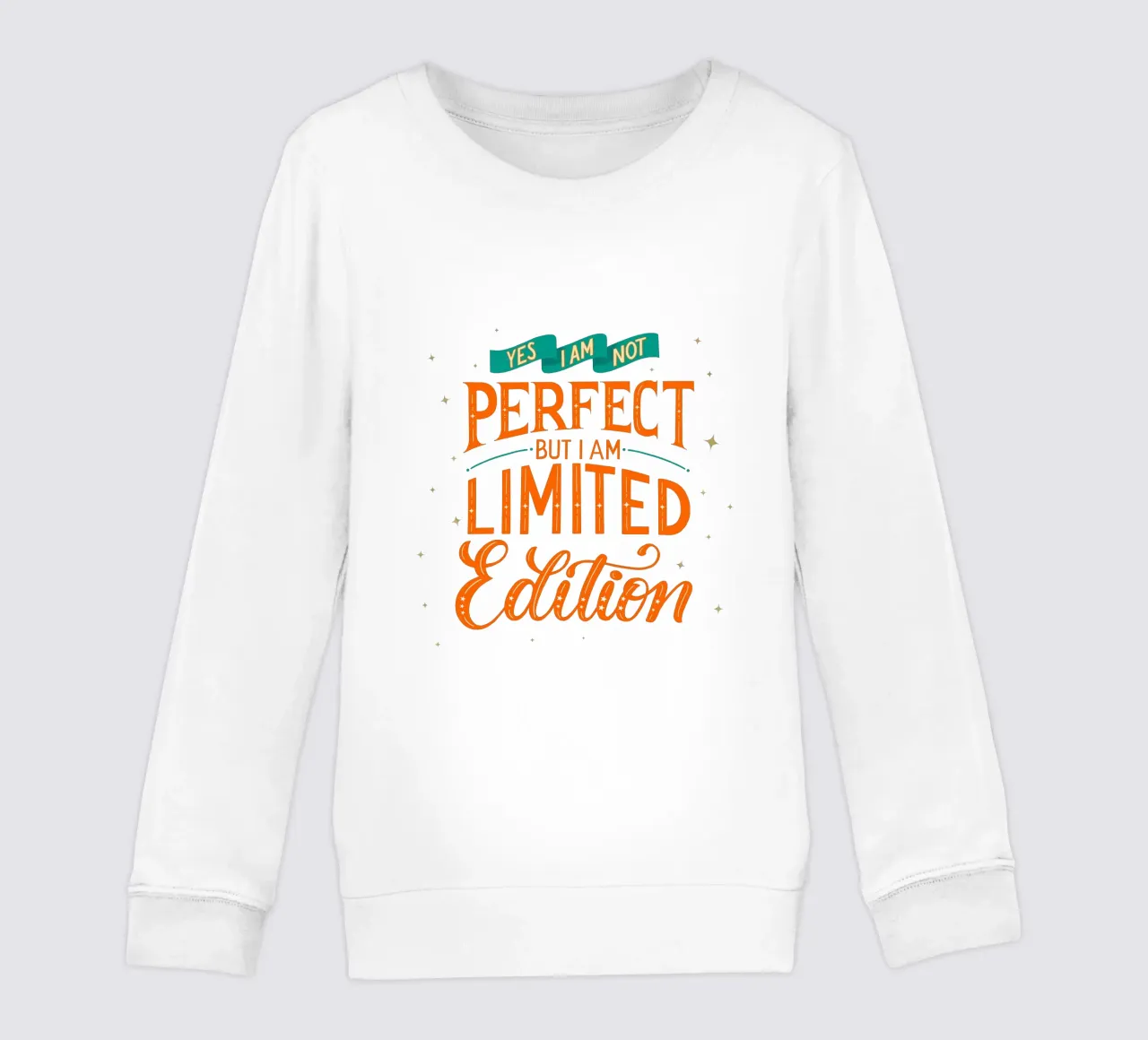 I Am Not Perfect. But I Am Limited Edition. Hand Lettering. felpa bambino da CalliLetters