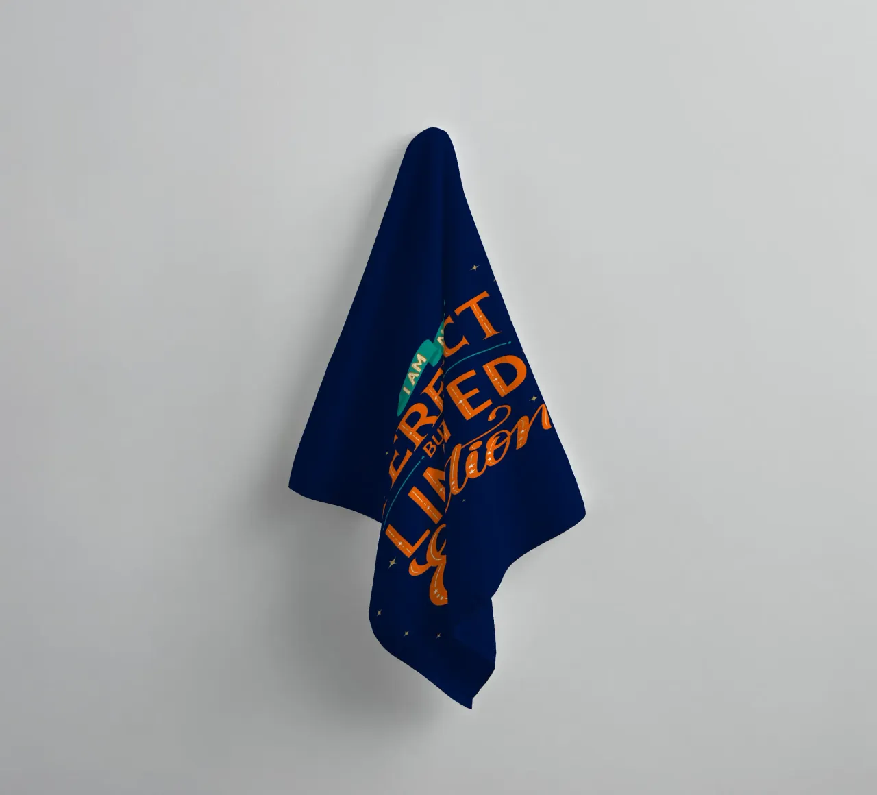 I Am Not Perfect. But I Am Limited Edition. Hand Lettering. badhanddoek van CalliLetters