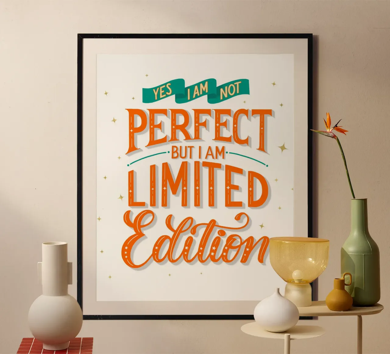 I Am Not Perfect. But I Am Limited Edition. Hand Lettering. Hahnemühle von CalliLetters