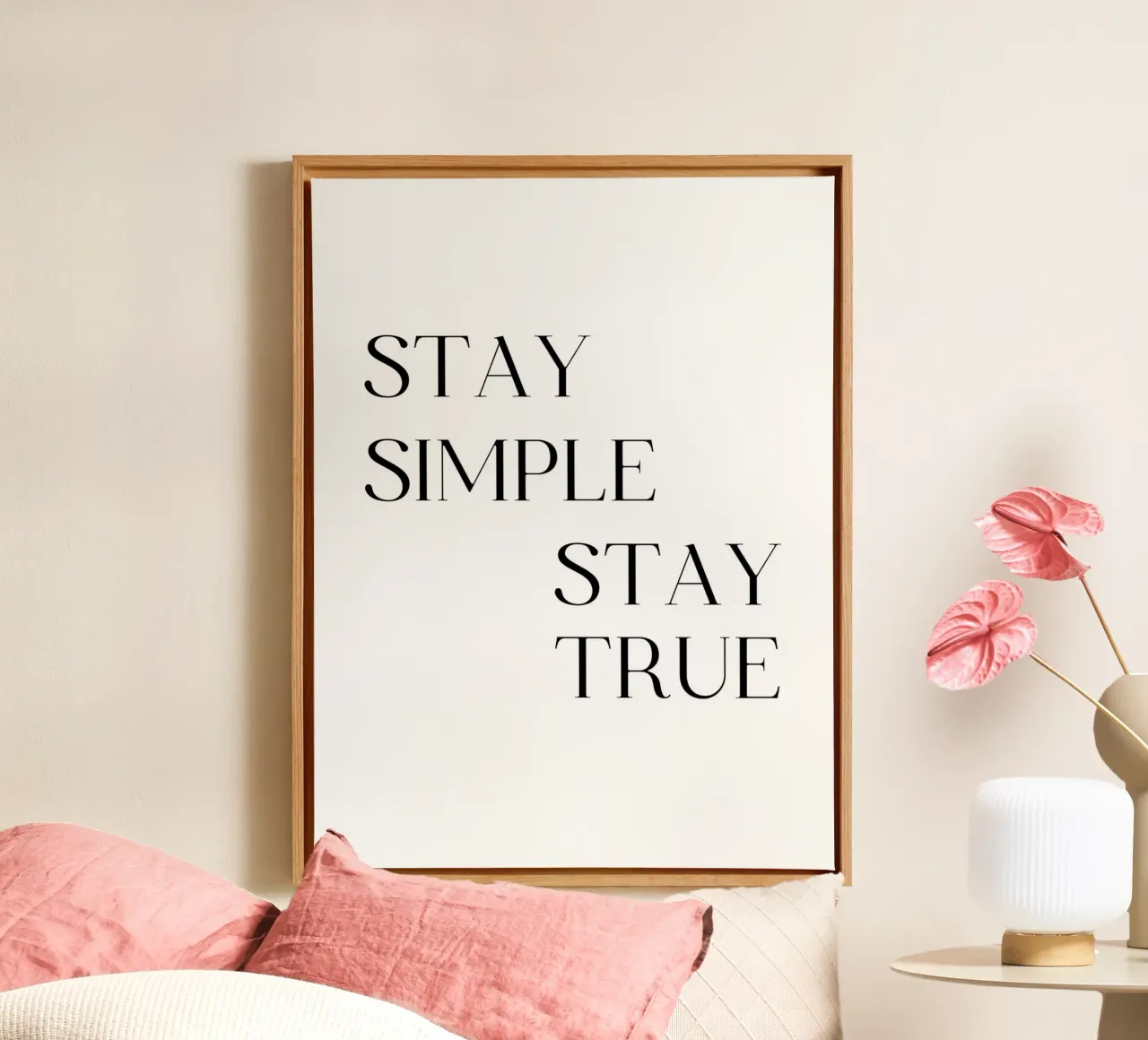 Stay Simple  and Stay True tela con Cornice a cassetta da ramosashop