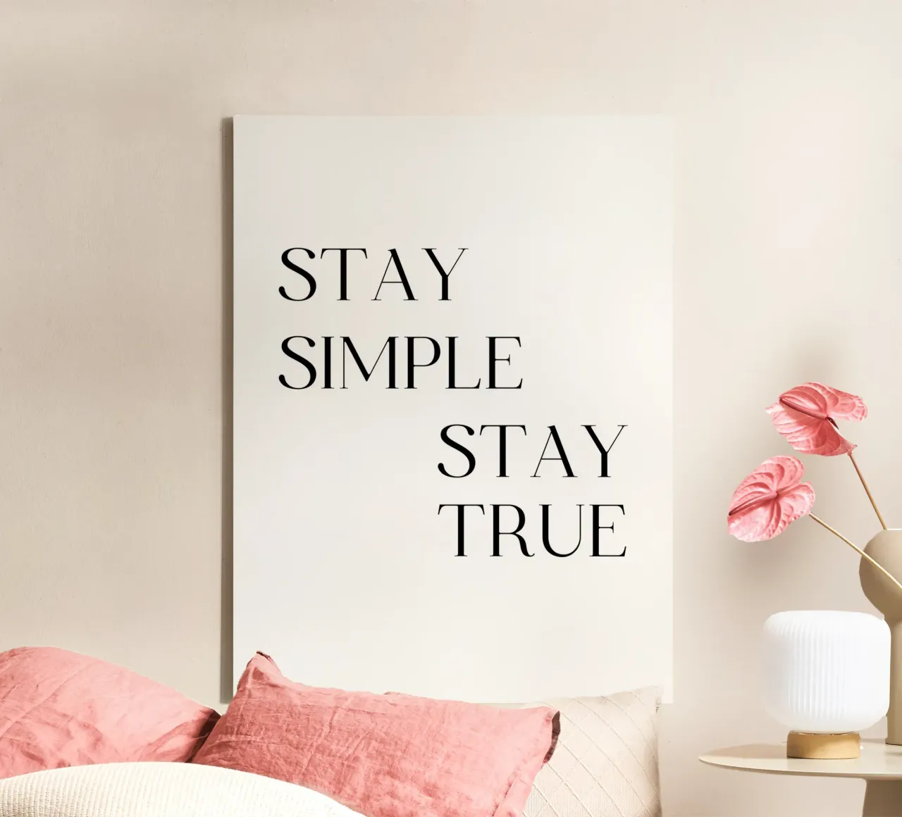 Stay Simple  and Stay True tela con Cornice a cassetta da ramosashop