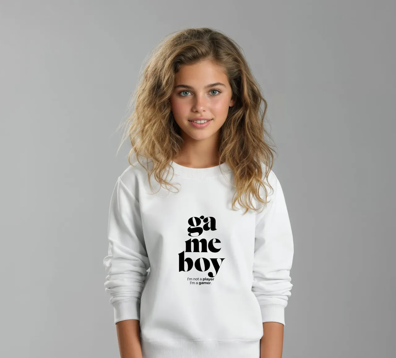 gameboy statement print: No soy un jugador, soy un gamer. sudadera para niño de The True Type