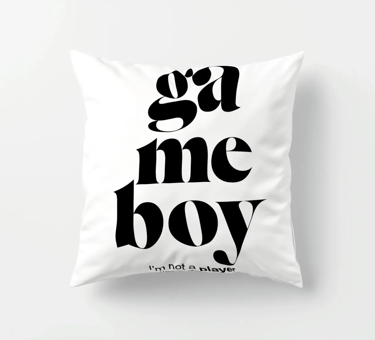 gameboy statement print: I’m not a player, I’m a gamer. decorative cushion by The True Type