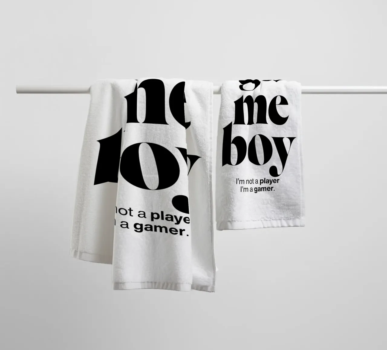 gameboy statement print: I’m not a player, I’m a gamer. towel by The True Type