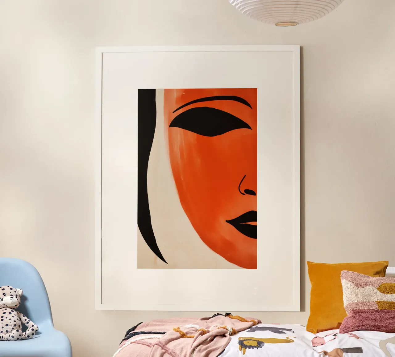 La Metà Migliore | Ritratto di donna dipinto in rosso e nero poster da Autofocus