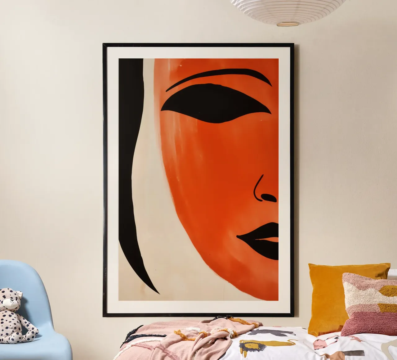 La Metà Migliore | Ritratto di donna dipinto in rosso e nero poster da Autofocus
