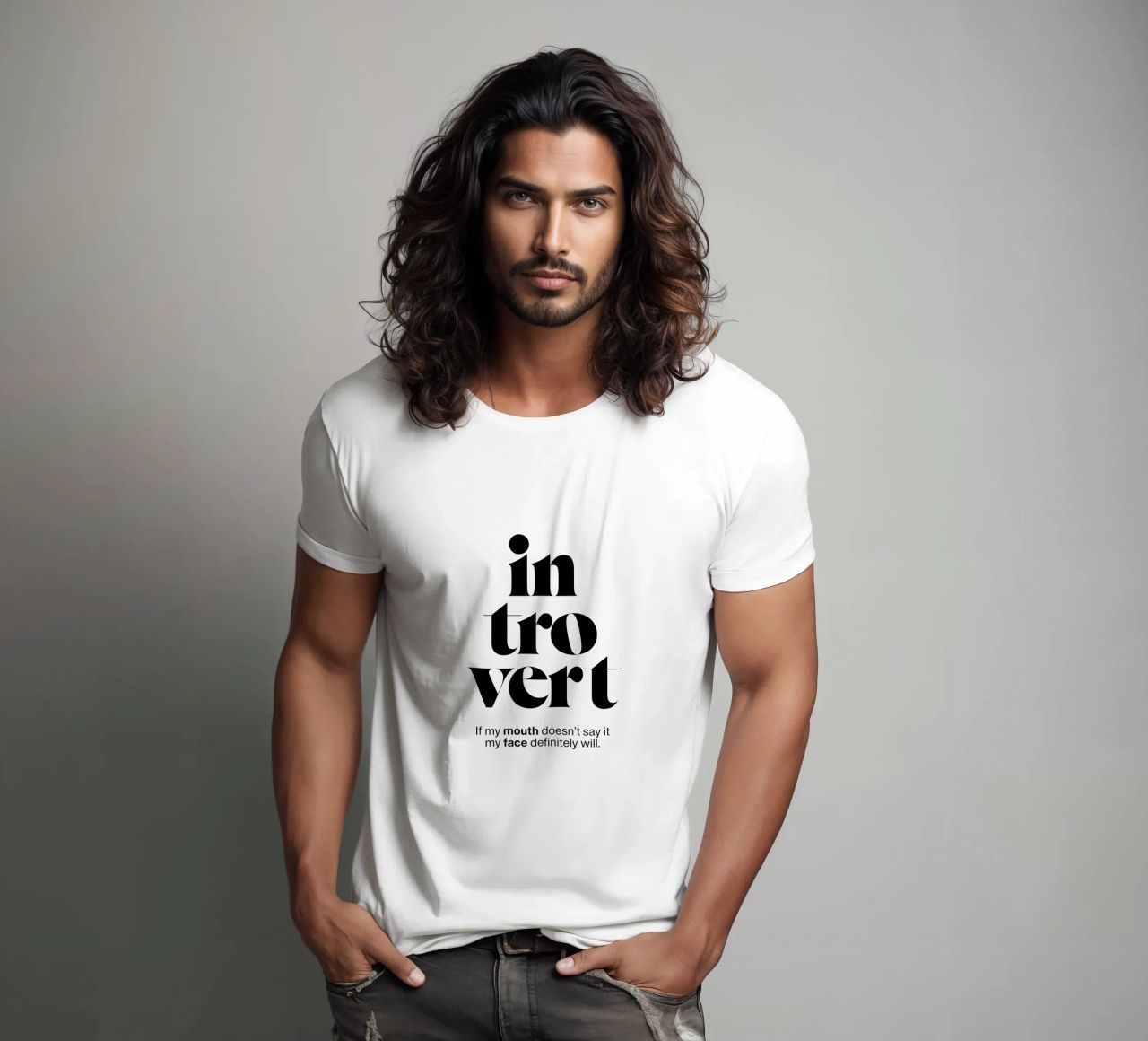 introvert: If my mouth doesn’t say it my face will t-shirt by The True Type