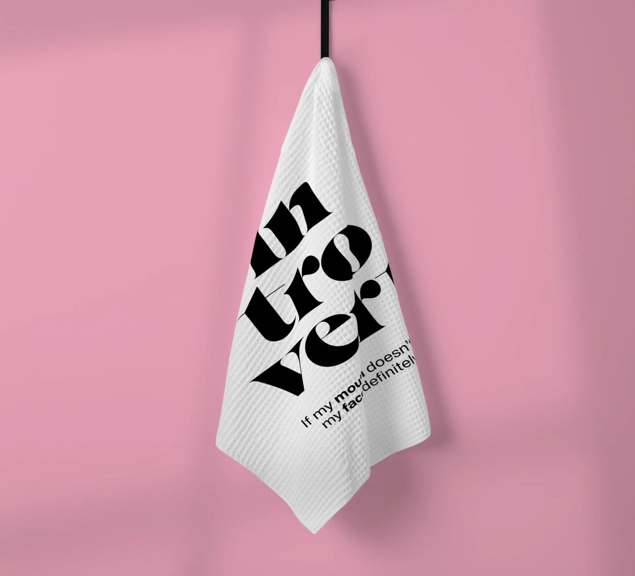 introvert: If my mouth doesn’t say it my face will tea towel by The True Type
