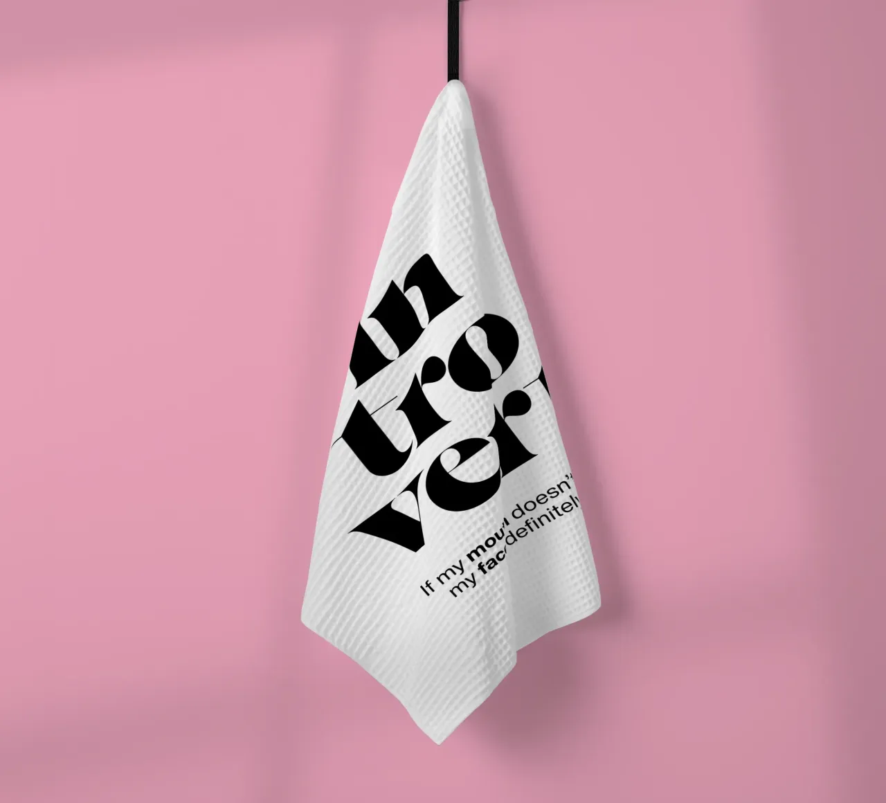 introvert: If my mouth doesn’t say it my face will tea towel by The True Type