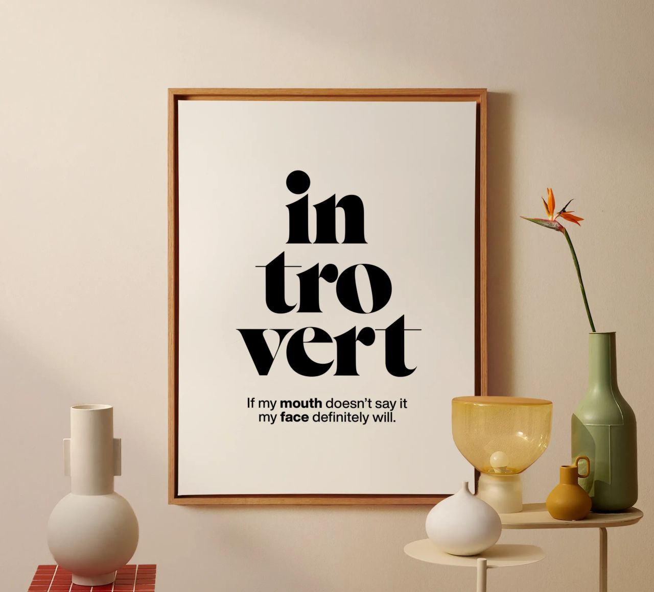introvert: If my mouth doesn’t say it my face will canvas by The True Type