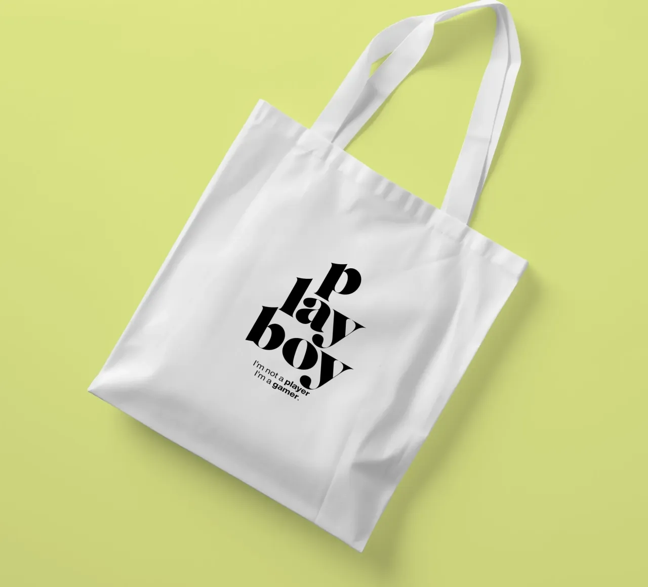 playboy statement print: I’m not a player, I’m a gamer. tote bag by The True Type