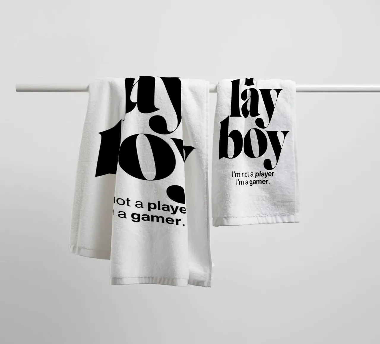 playboy statement print: I’m not a player, I’m a gamer. towel by The True Type