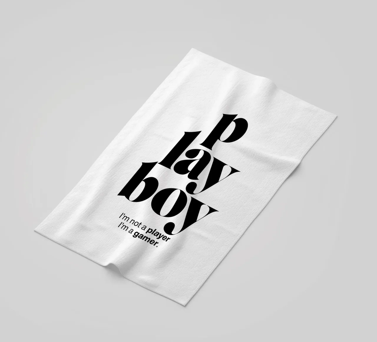 playboy statement print: I’m not a player, I’m a gamer. beach towel by The True Type