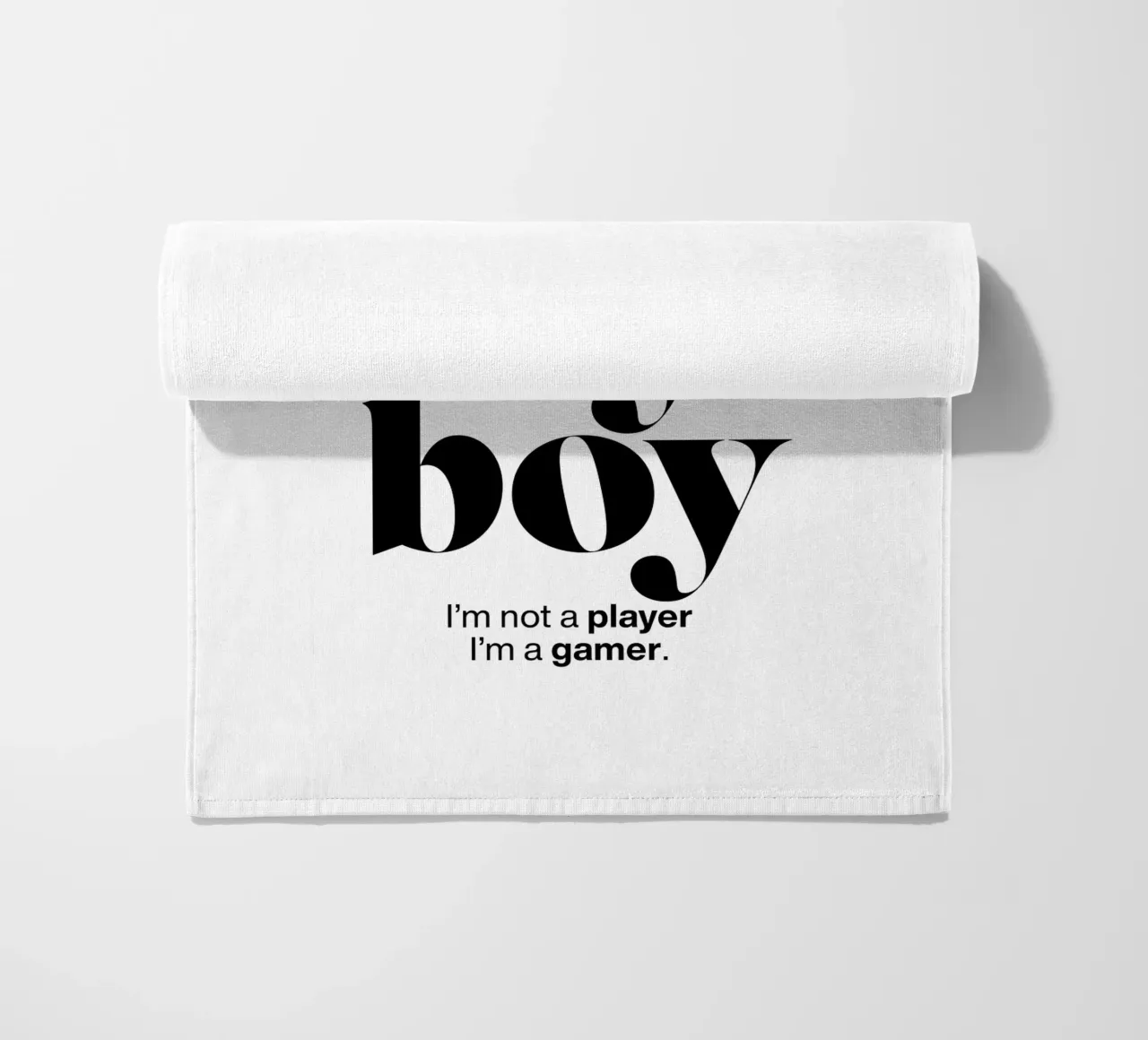 playboy statement print: I’m not a player, I’m a gamer. beach towel by The True Type