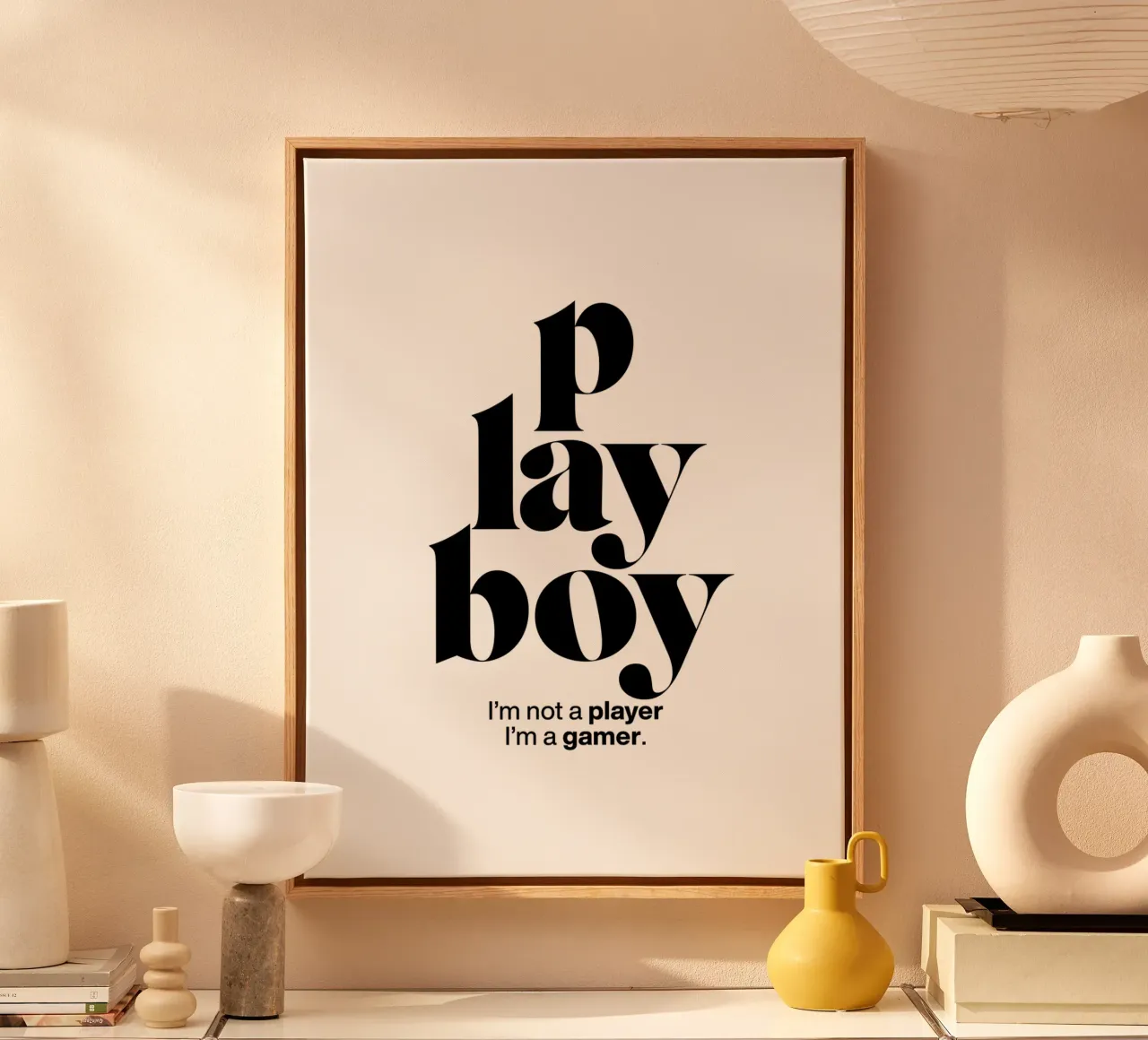 playboy statement print: I’m not a player, I’m a gamer. canvas by The True Type