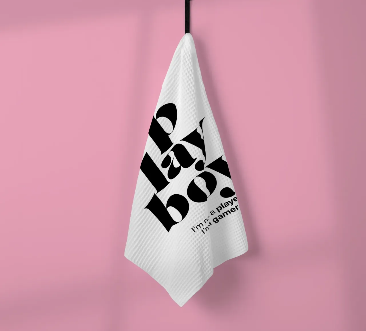 playboy statement print: I’m not a player, I’m a gamer. tea towel by The True Type