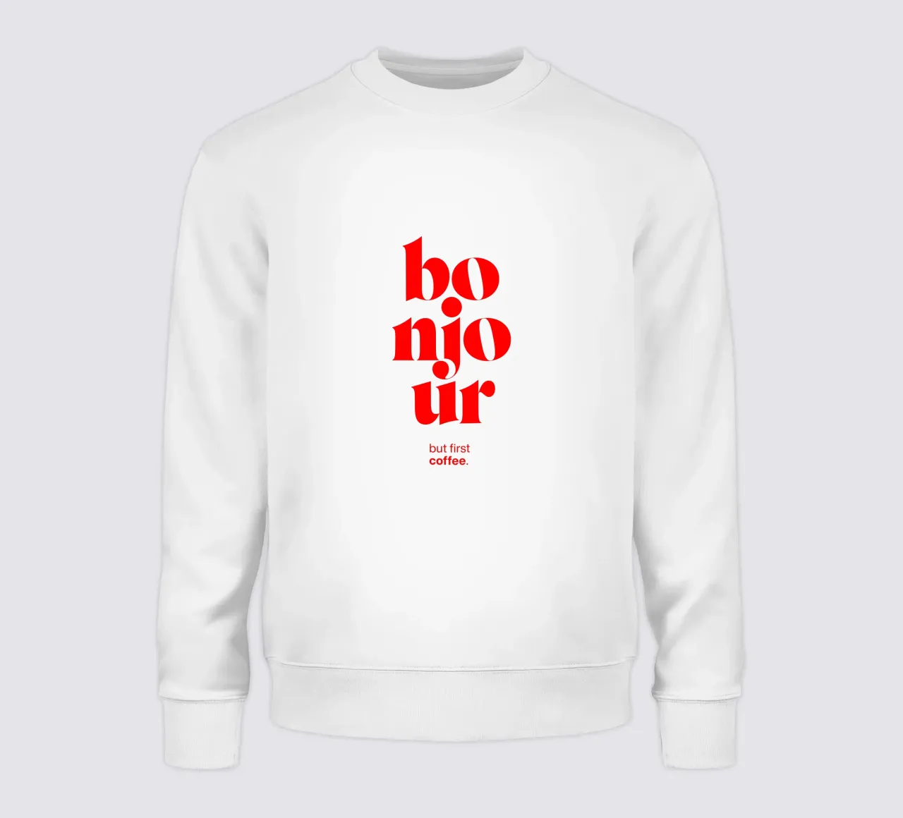 bonjour statement print: ma prima il caffè. felpa da The True Type