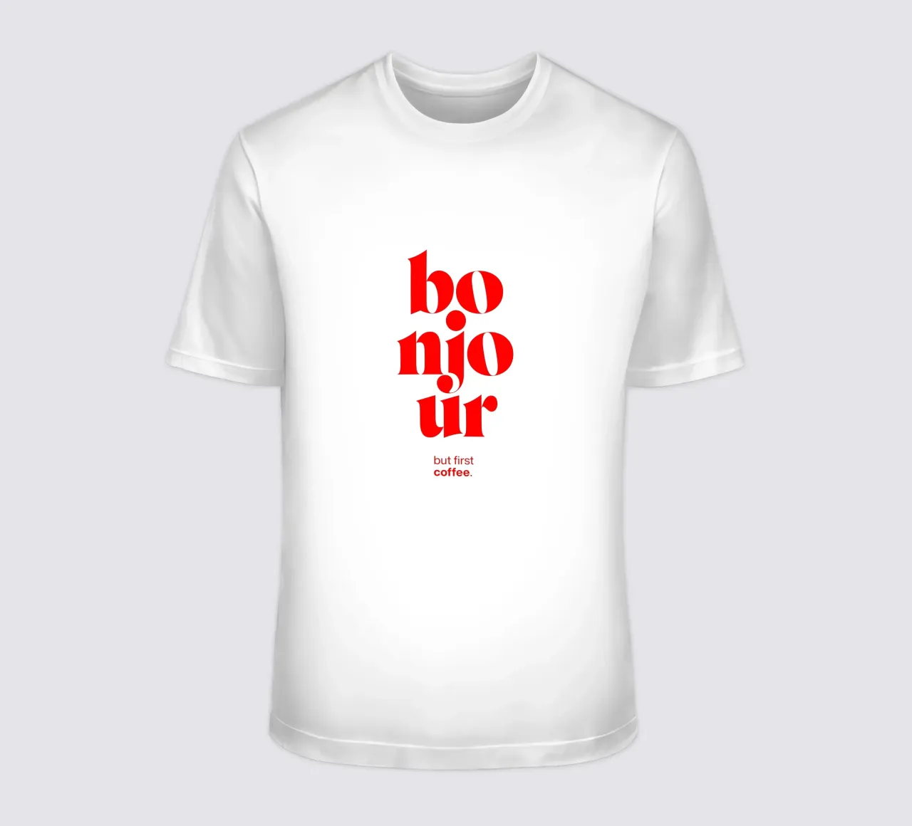 bonjour statement print: ma prima il caffè. t-shirt da The True Type