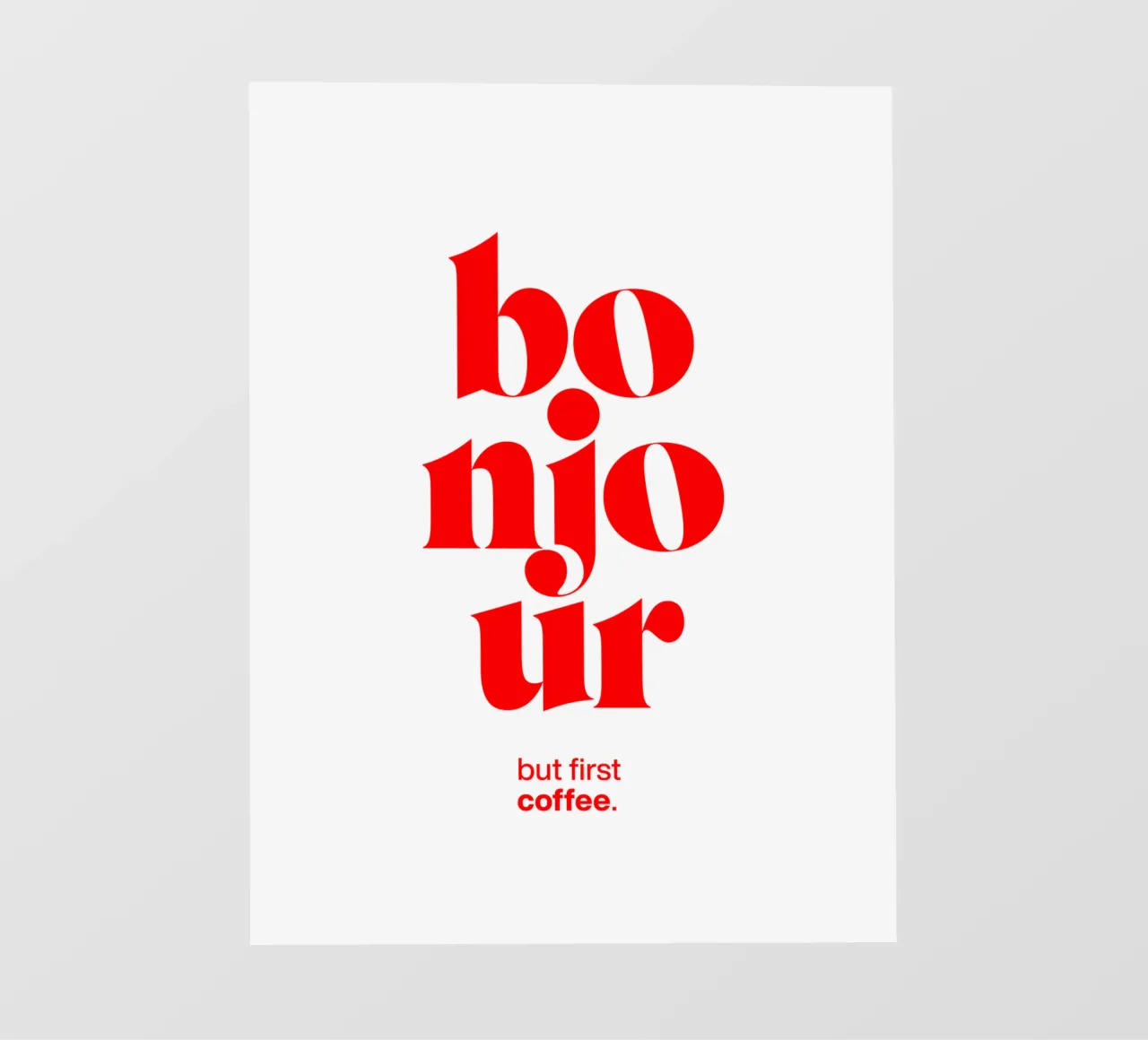 bonjour statement print: ma prima il caffè. pellicola backlit da The True Type