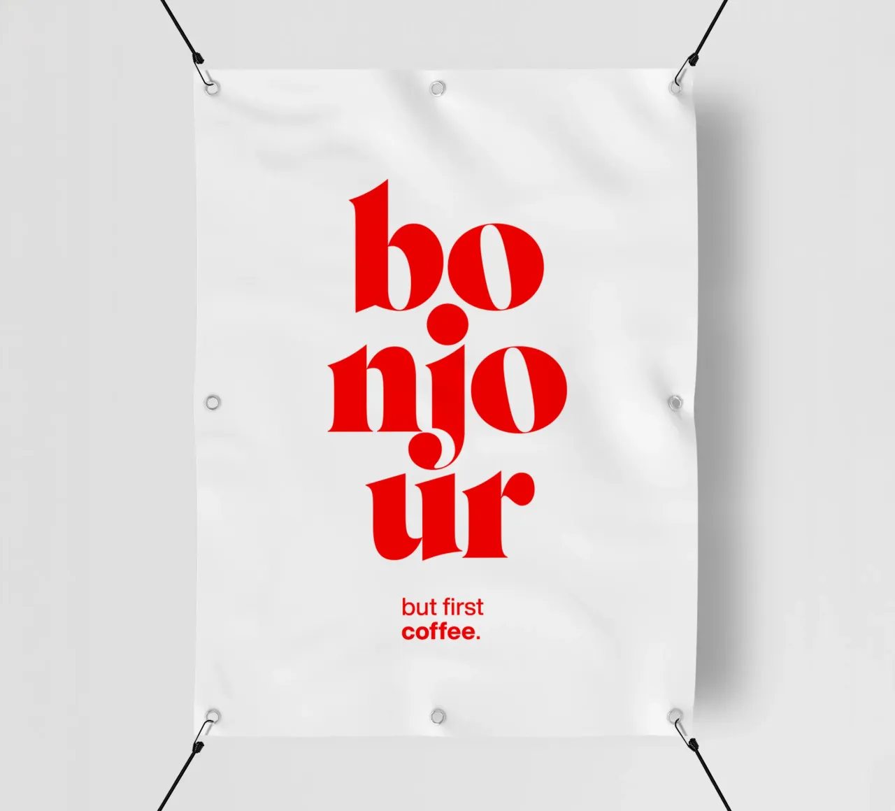 bonjour statement print: ma prima il caffè. telo in pvc da The True Type