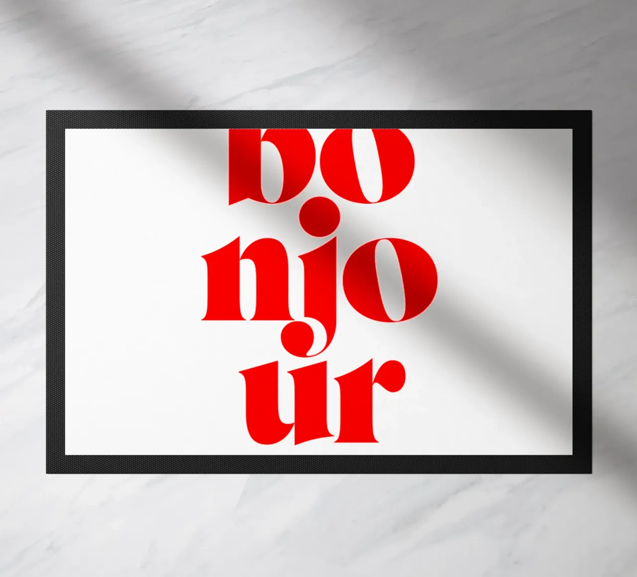 bonjour statement print: ma prima il caffè. zerbino da The True Type