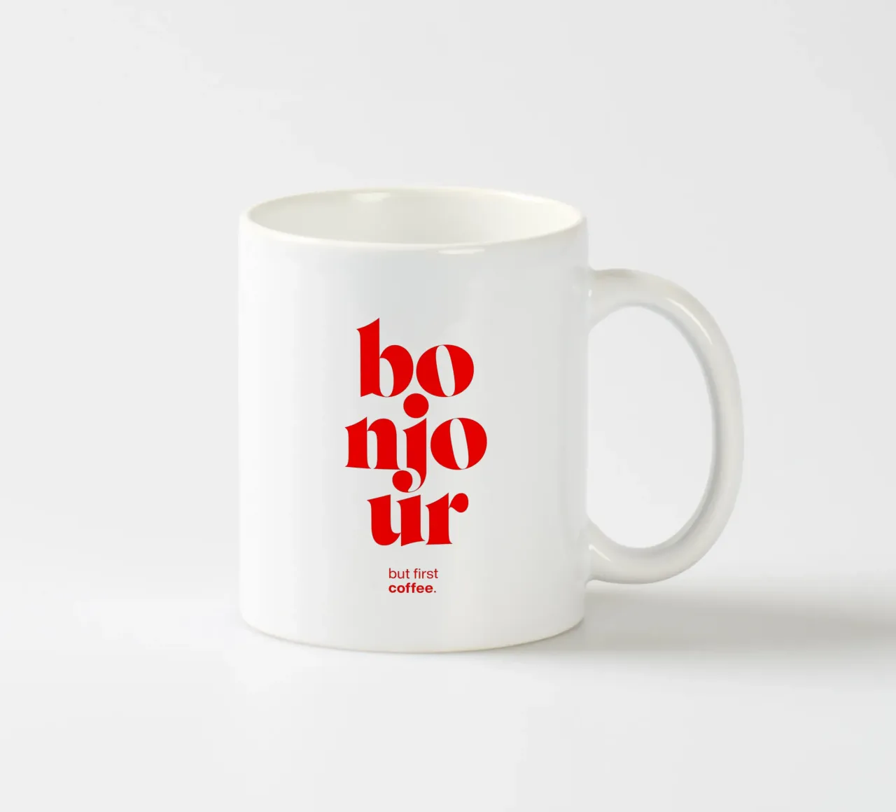 bonjour statement print: ma prima il caffè. tazza in ceramica da The True Type