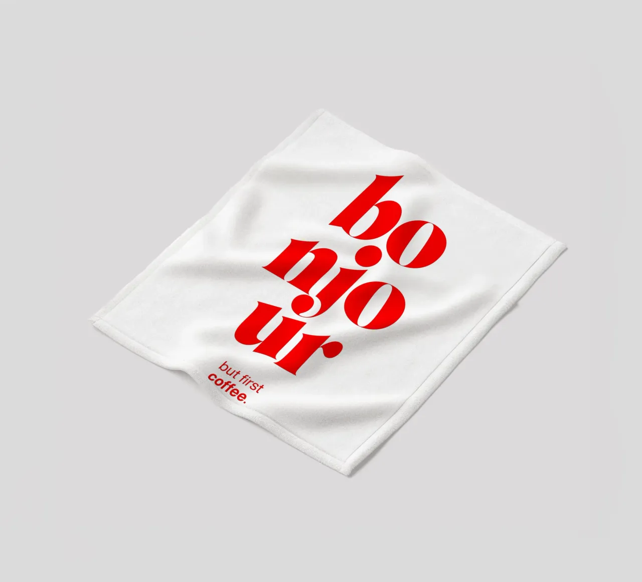 bonjour statement print: ma prima il caffè. coperta in pile da The True Type