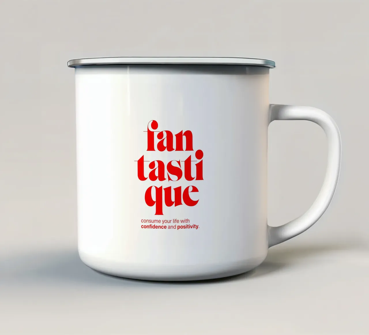 fantastique: consumare la propria vita con fiducia tazza in smalto da The True Type