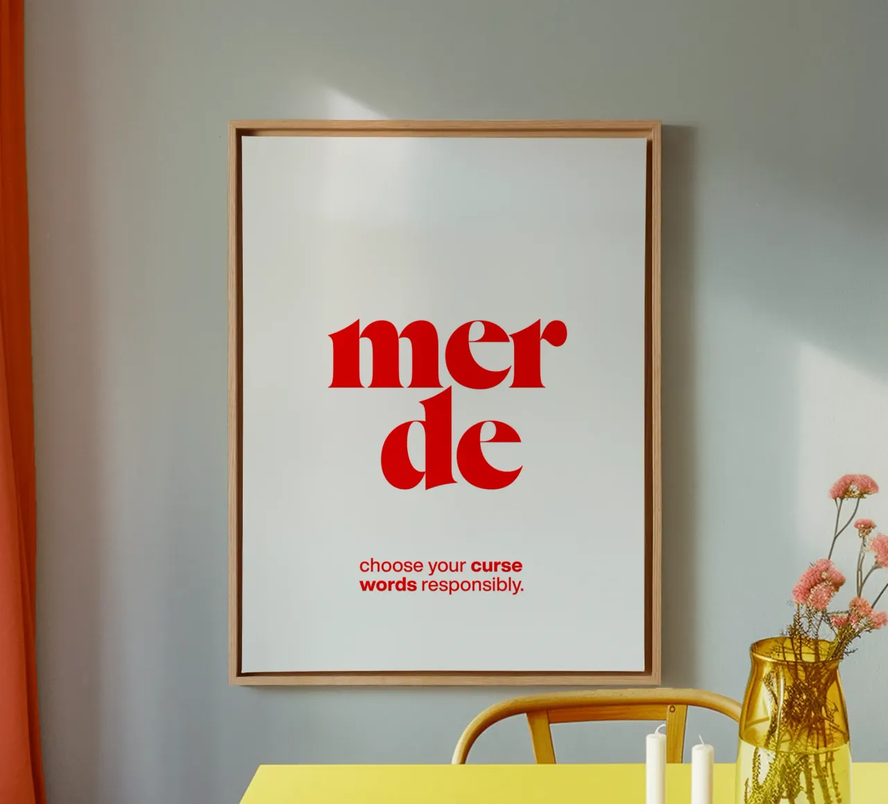 merde statement print: choose your curse words responsibly. canvas by The True Type
