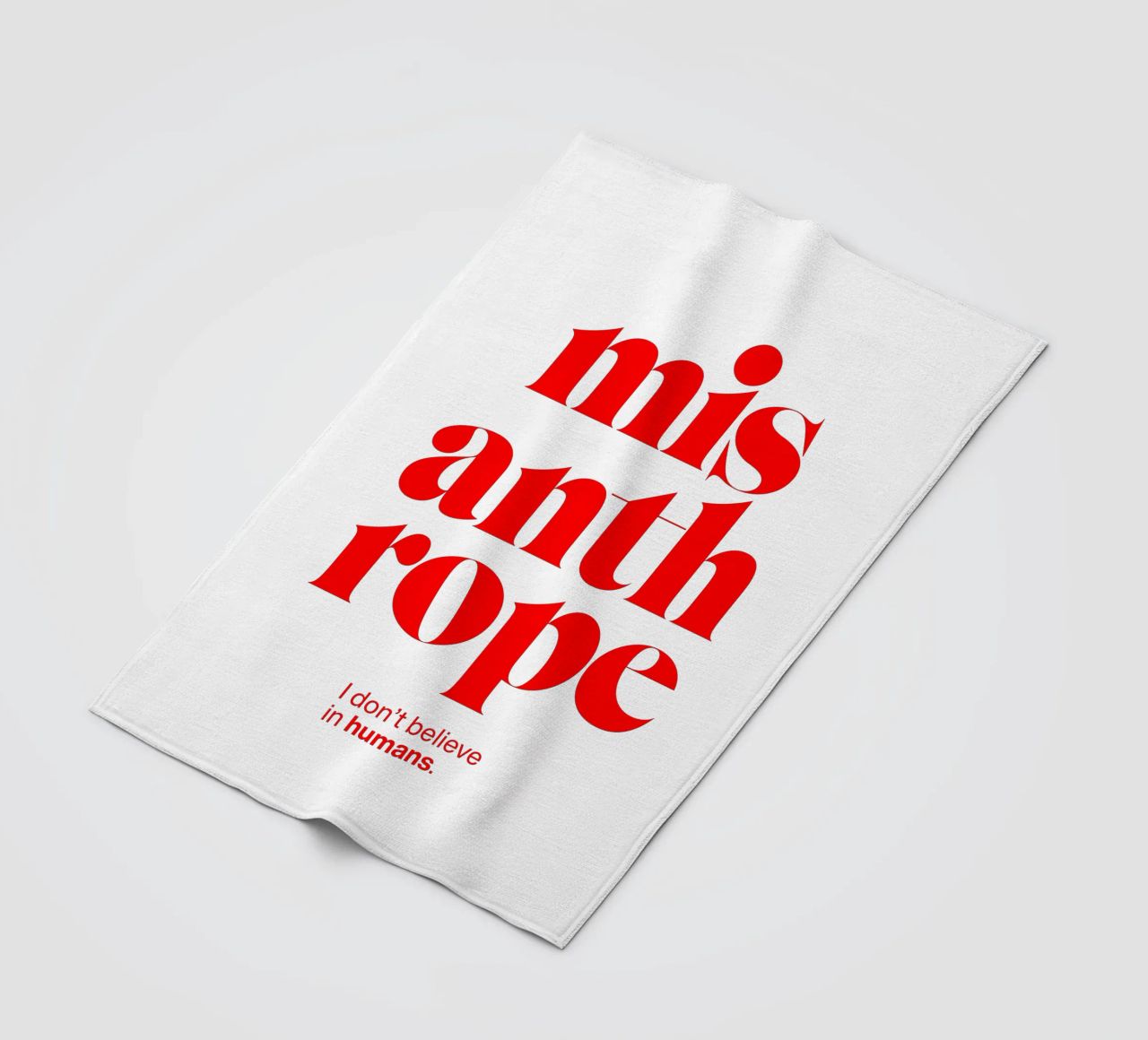 misanthrope statement print: I don’t believe in humans. fleece blanket by The True Type