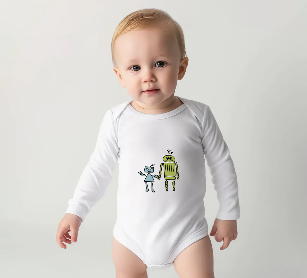 Little Robots: Dingi und Pilu body neonato maniche lunghe da Xaver & Friends