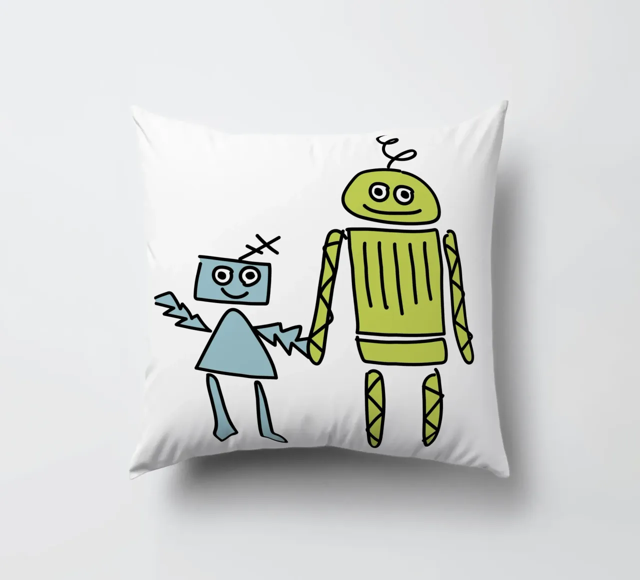 Little Robots: Dingi und Pilu cuscino da Xaver & Friends