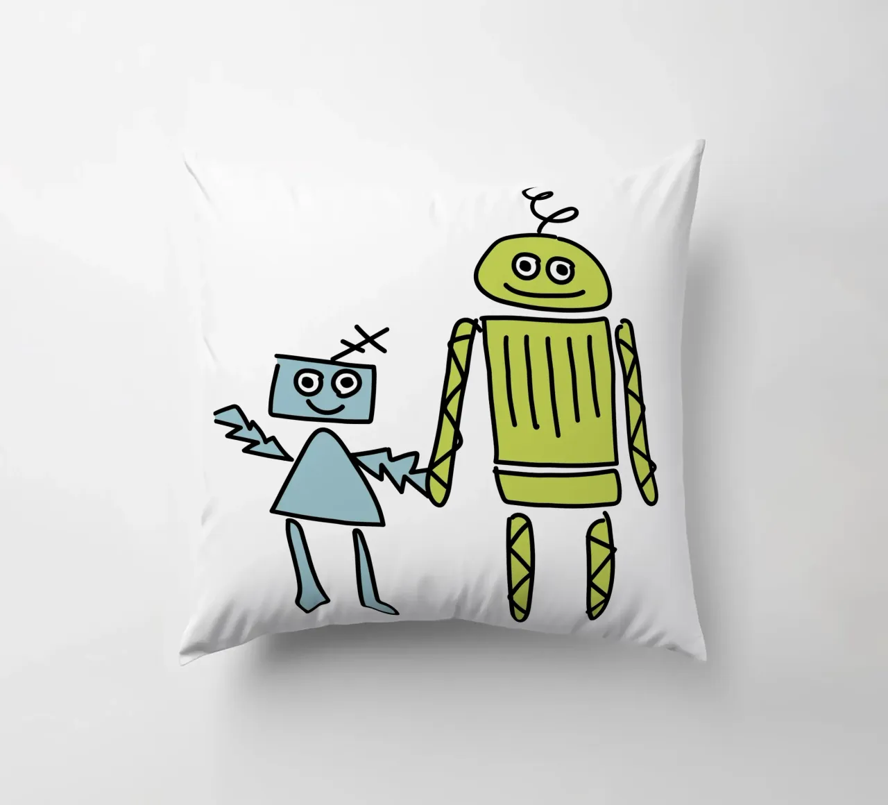 Little Robots: Dingi und Pilu cuscino da Xaver & Friends