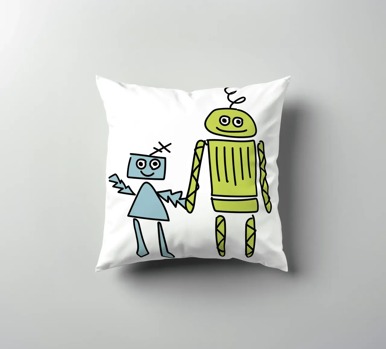 Little Robots: Dingi und Pilu cuscino da Xaver & Friends