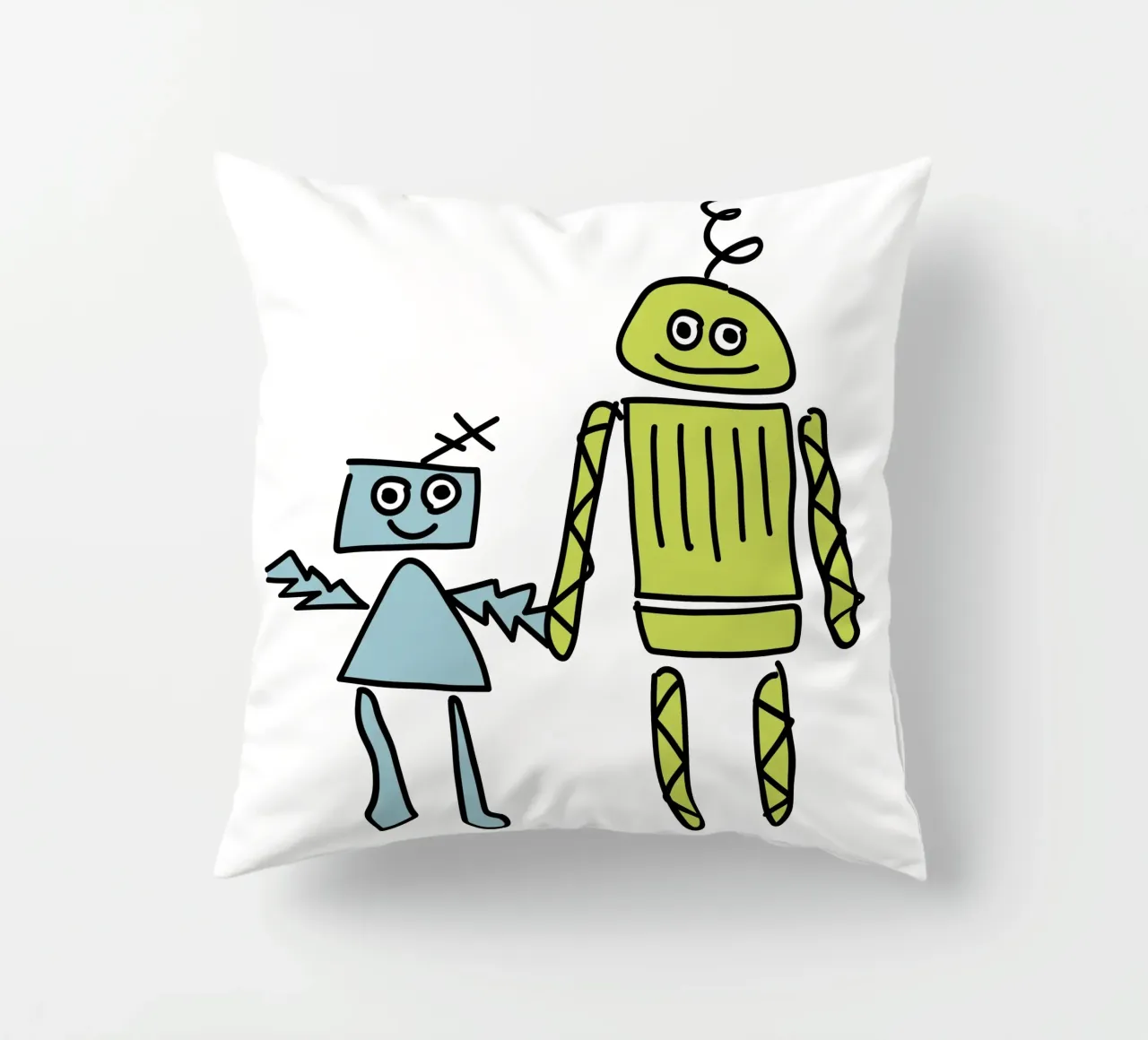 Little Robots: Dingi und Pilu cuscino da Xaver & Friends