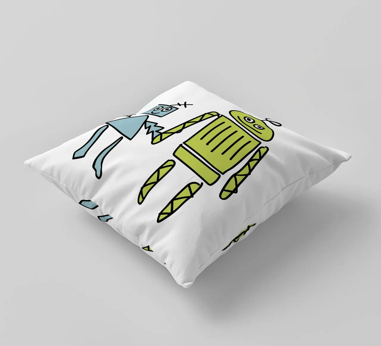 Little Robots: Dingi und Pilu cuscino da Xaver & Friends