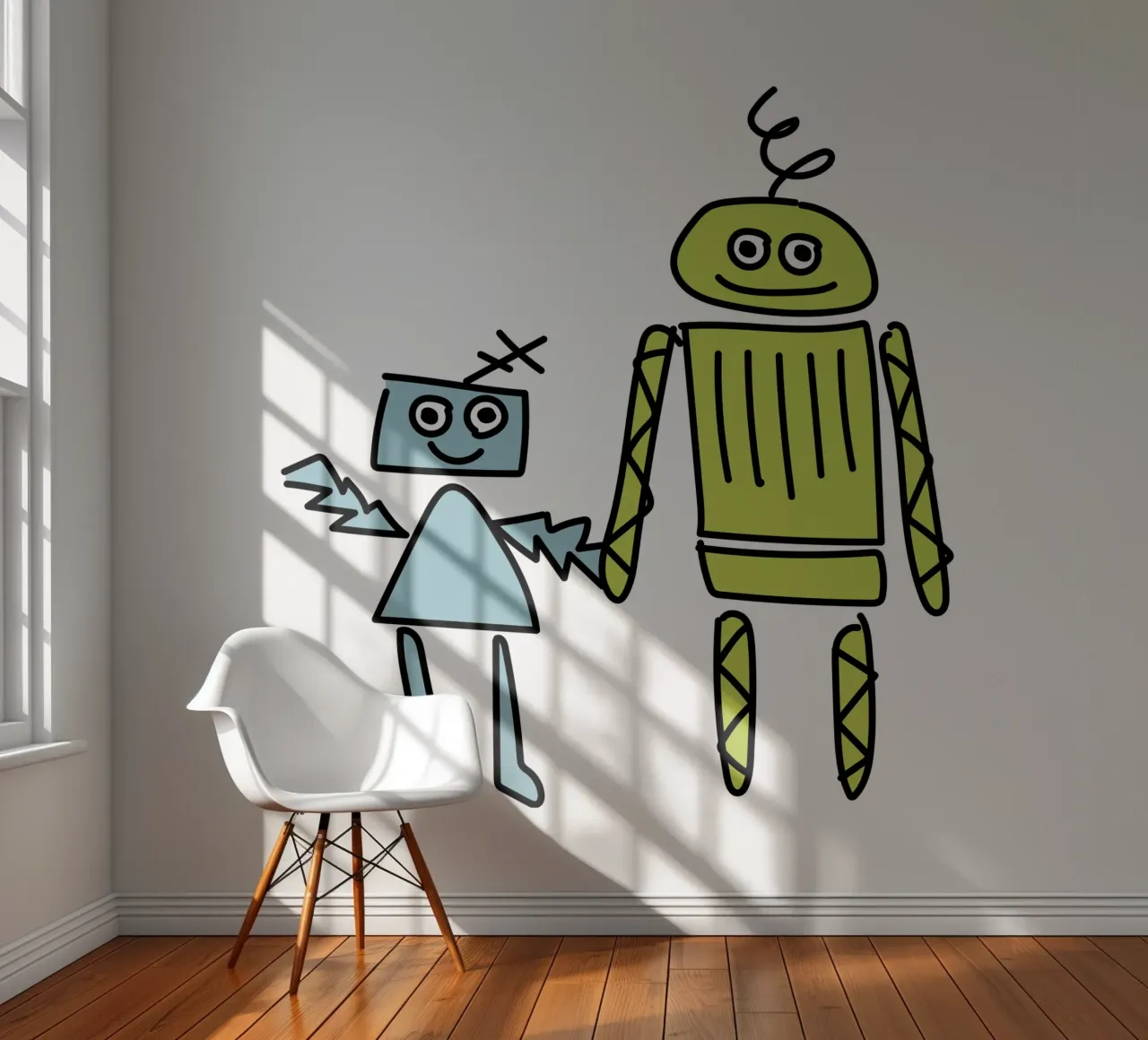 Little Robots: Dingi und Pilu papel para pared de Xaver & Friends
