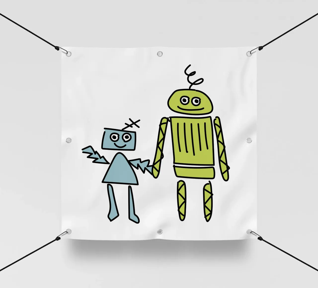 Little Robots: Dingi und Pilu telo in pvc da Xaver & Friends