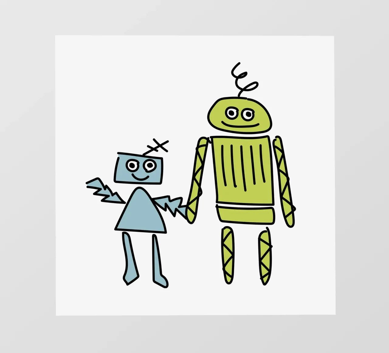 Little Robots: Dingi und Pilu telo in pvc da Xaver & Friends